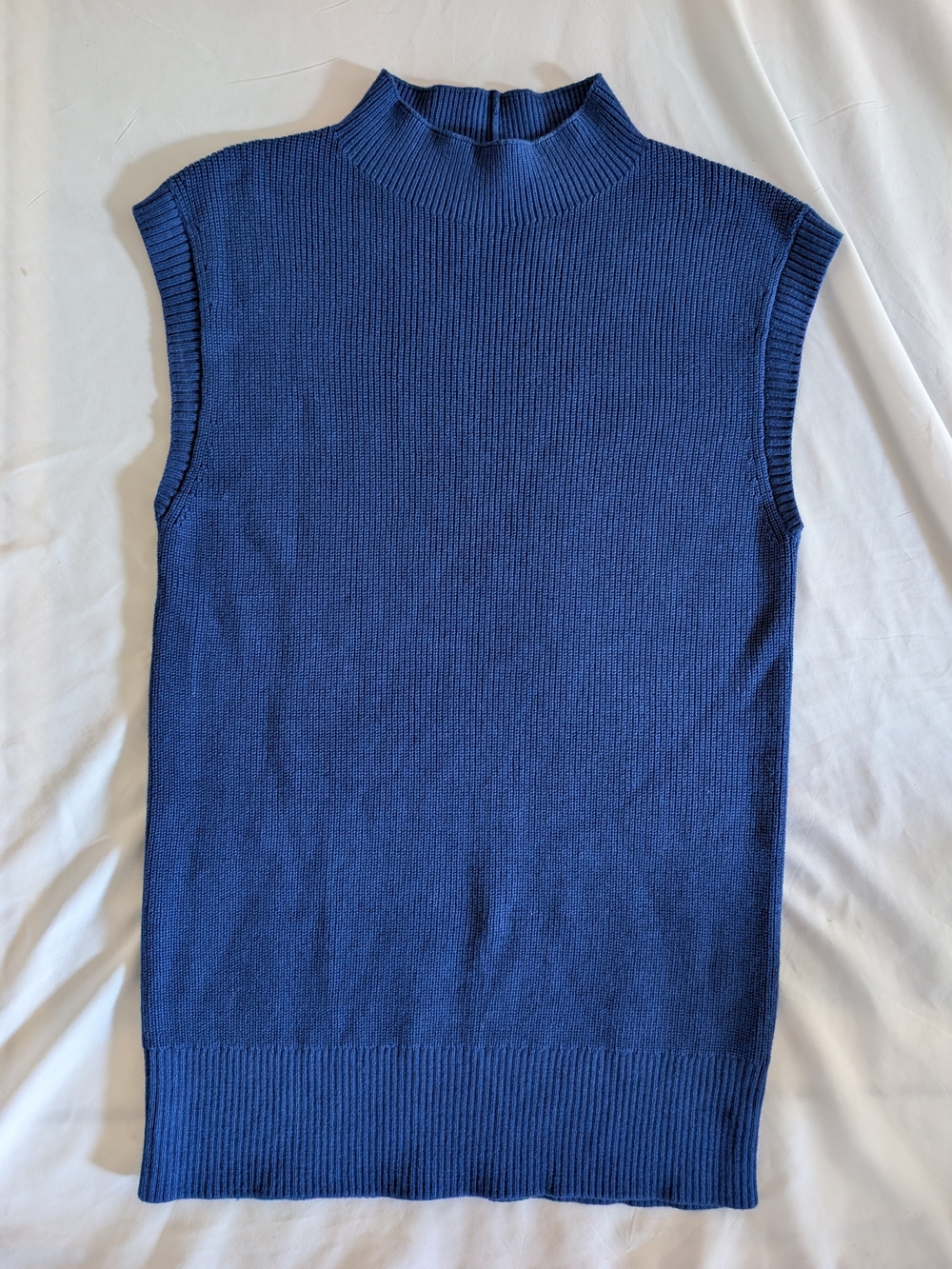 Talbots Women's Sleeveless Turtleneck Sweater Vest - Royal Blue